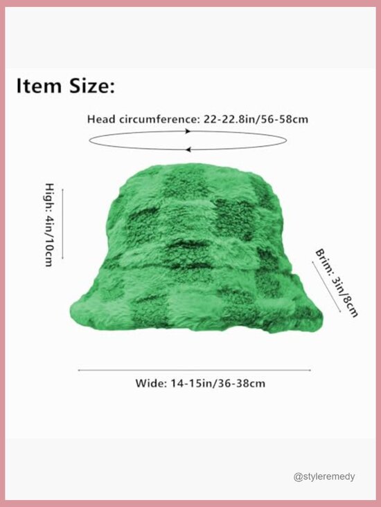 Faux Fur Bucket Hat Adjustable Drawstring Lightweight Windproof
